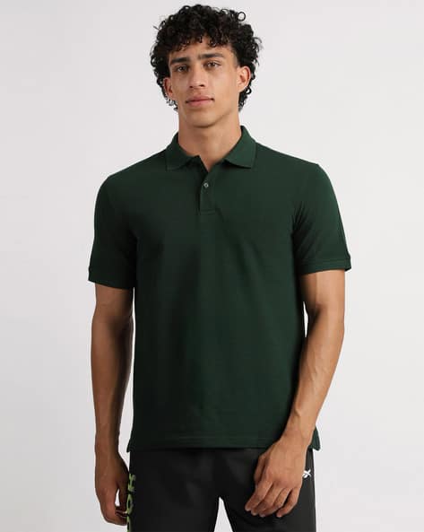 Reebok Men Textured Regular Fit Polo T-Shirt