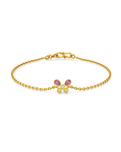 Joyalukkas Women Yellow Gold Stone-Studded Bracelet
