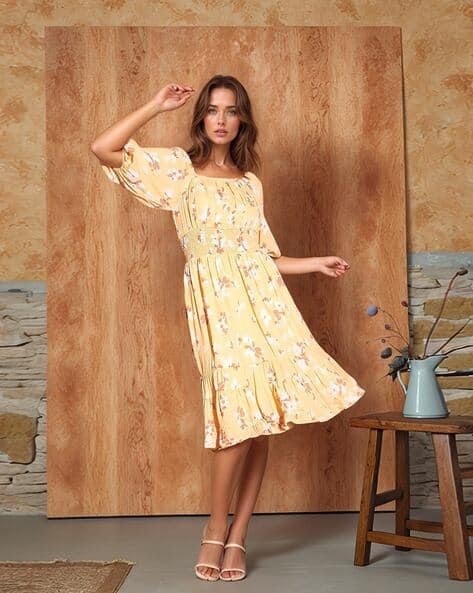 Buy Mustard Dresses for Women by Rare Online | Ajio.com