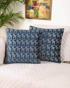 monkdecor Set of 2 Geometric Design Velvet Cushion Covers -picture-24