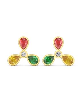 joyalukkas Women Yellow Gold Stone Stud Earrings-picture-17