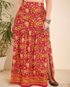 Women Paisley Flared Skirt