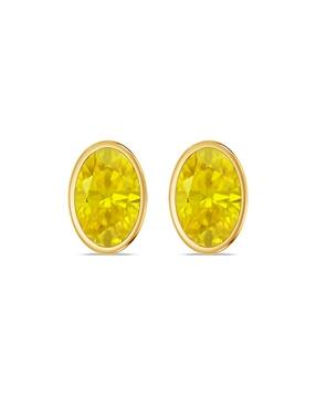 joyalukkas Women Yellow Gold Stone Stud Earrings-picture-35