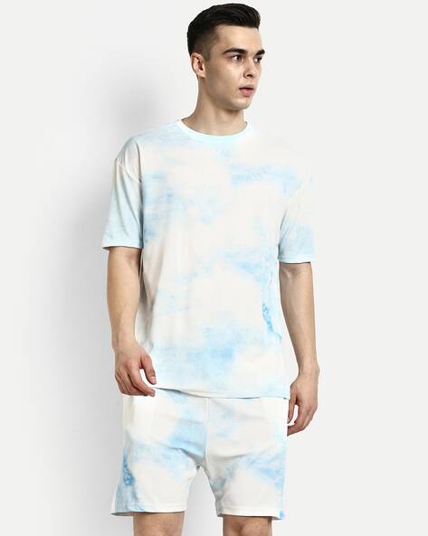 Hivora Men Tie & Dye T-Shirt & Shorts Co-Ord Set