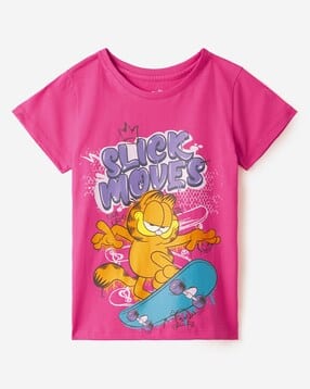 the souled store Garfield Slick Moves|Garfield  -  Girls Regular Fit Graphic Print T-Shirts-picture-14