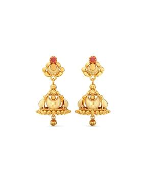 Women Yellow Gold Jhumka Earrings