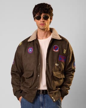 the souled store Men Oversized Fit Graphic Print Jacket-picture-39