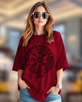 Women Oversized Fit Graphic Print T-Shirt           -image-49