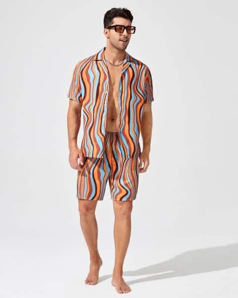 Hivora Men Printed Shirt & Shorts Co-Ord Set