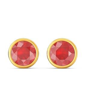 joyalukkas Women Yellow Gold Stone Stud Earrings-picture-16