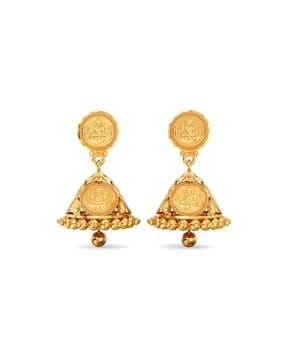 joyalukkas Women Yellow Gold Jhumka Earrings-picture-29
