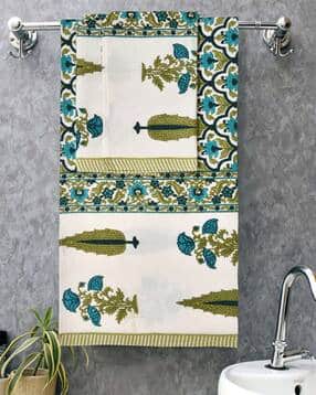 mafatlal Pack Of 5 Floral Print Bath & Hand Towel Set -picture-13