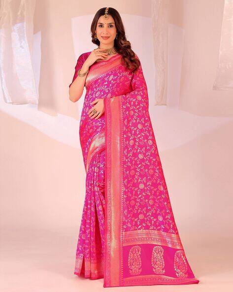 Revangi Women Floral Woven Banarasi Saree