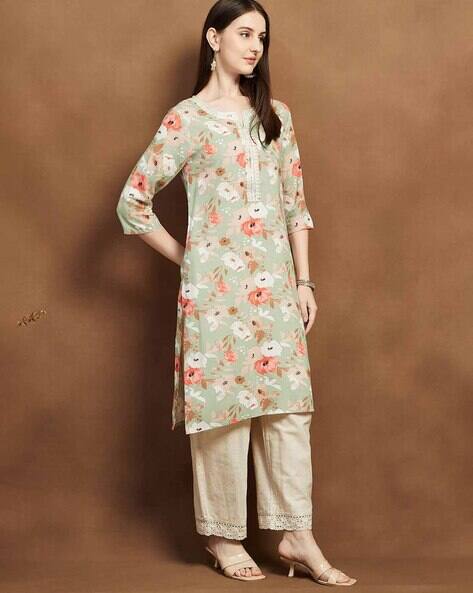 Women Floral Print Straight Kurta