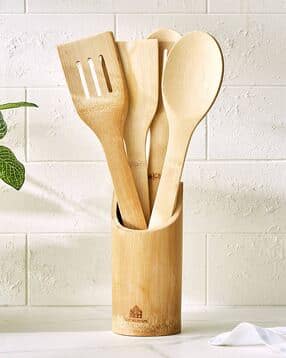 home centre 4-Piece Bamboo Cutlery Set with Holder-picture-41