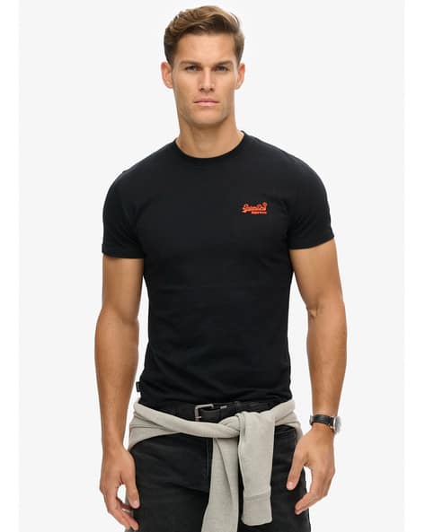 Vintage Logo Embroidered Slim Fit Crew-Neck T-Shirt