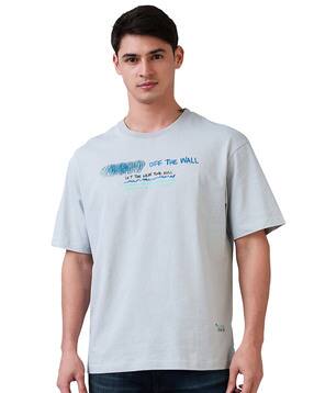 spykar Men Graphic Print Loose Fit Crew-Neck T-Shirt-picture-48
