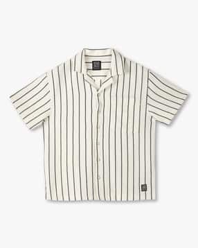 Boys Ws19 Striped Boxy Fit Shirt with Patch Pocket