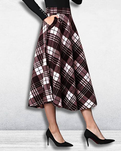 ZELZIS Women Midi Flared Skirt