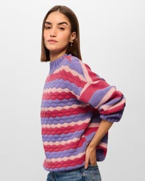 the souled store Women Colourblock Knitted Pullover-picture-21
