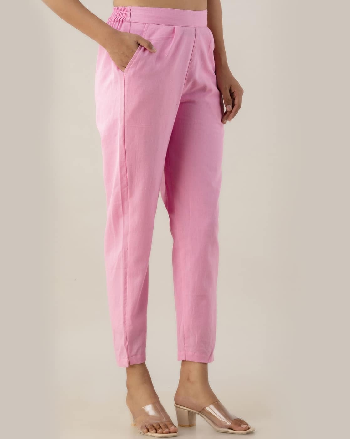 Buy Pink Trousers & Pants for Women by KOHSH Online | Ajio.com