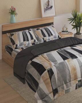 home centre Set of 4 Geometric Print Double Bedding Set-picture-19