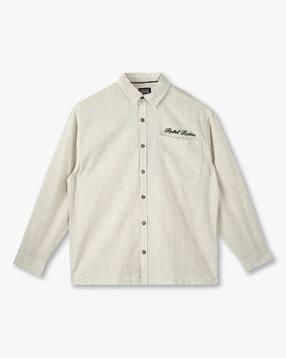 Boys Ws30 Striped Boxy Fit Shirt with Patch Pocket