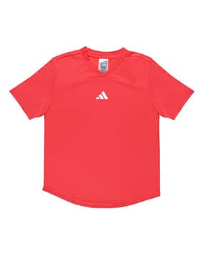 adidas kids Boys Relaxed Fit V-Neck T-Shirt with Logo Print-picture-28