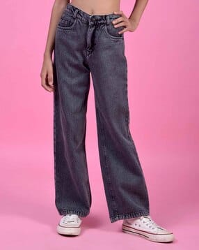 crimsoune club Girls Mid Washed Wide Jeans-picture-14
