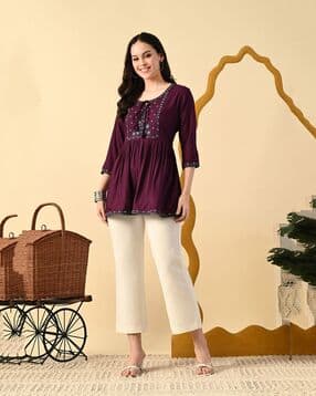 nyrika Women Embroidered Flared Tunic-picture-12