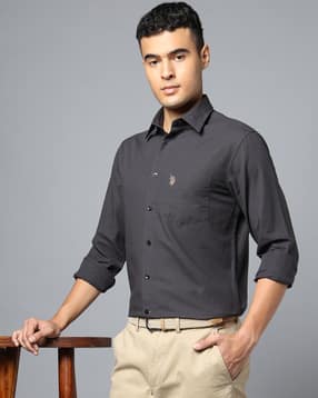 u.s. polo assn. Men Tailored Fit Shirt with Patch Pocket-picture-53