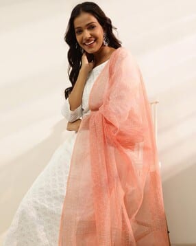 fabindia Women Geometric Dupatta with Contrast Border-picture-26