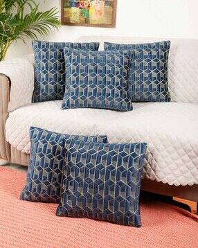 tanlooms Pack of 5 Geometric Print Square Cushion Covers-picture-24