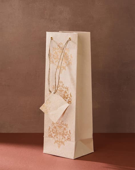 Fabindia Floral Print Paper Gift Handbag