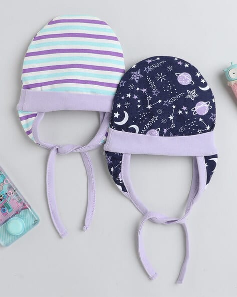 BUMZEE Pack of 2 Stripes Baby Caps