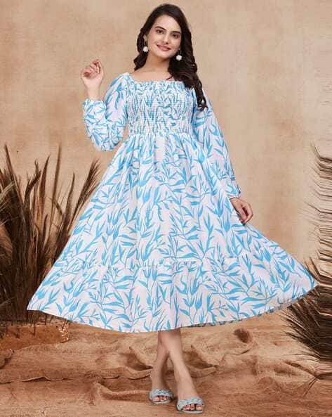 Buy Blue Dresses for Women by Revangi Online