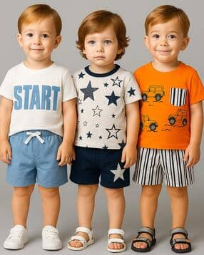 lofn Boys Pack of 3 Printed Shorts & T-Shirts Set-picture-12
