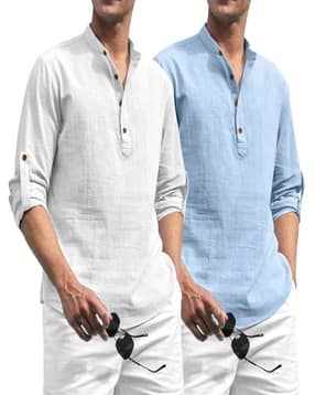 shopyclick Men Pack of 2 Regular Fit Short Kurtas-picture-18