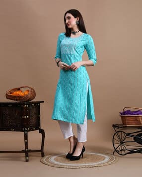 Women Printed Straight Kurta  -image-24