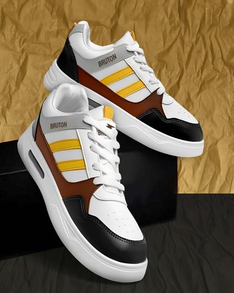 Men Colourblock Lace-Up Sneakers