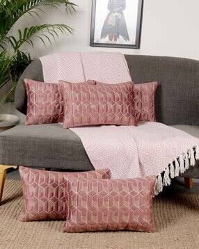 tanlooms Set of 5 Geometric Print Rectangular Cushion Covers-picture-21