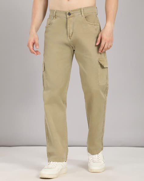 HENCE Men Straight Fit Flat-Front Cargo Pants