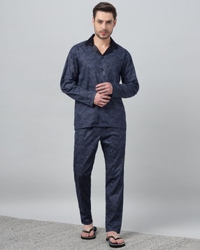 hancock Men Micro Print Cotton Lounge Set-picture-48
