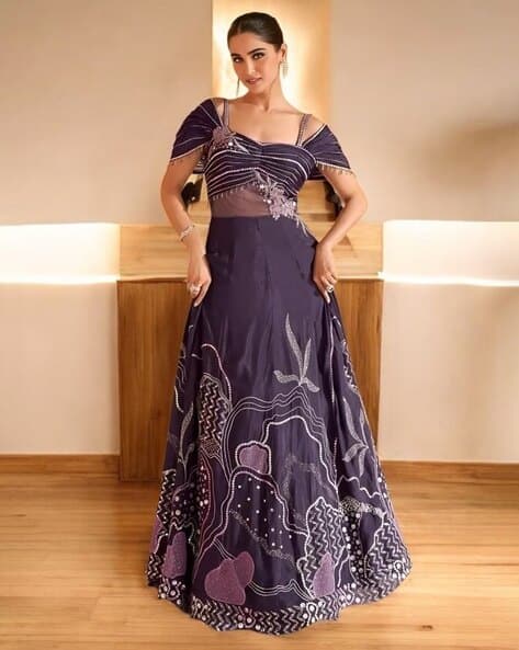 Buy Purple Dresses Gowns for Women by ALGAARI Online