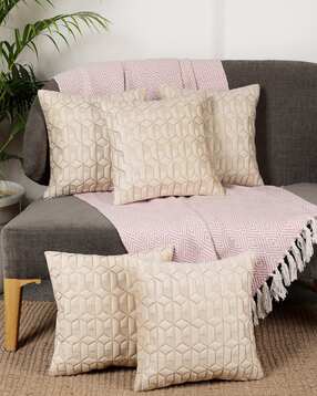 tanlooms Pack Of 5 Geometric Square Cushion Covers 16" x 16" Inches-picture-20