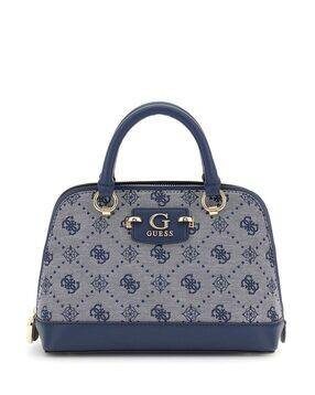 guess Logo Print Neda Dome Satchel-picture-18