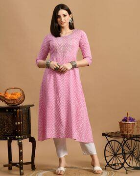 Women Round-Neck A-Line Kurta 