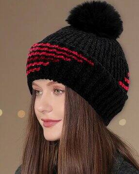 alamos Women Woolen Self-Design Beanie-picture-48