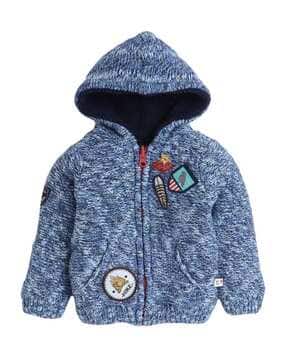 yellow apple Girls Knitted Sweater with Ribbed Hems-picture-35