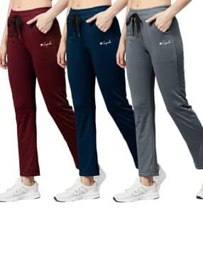 Women Cotton Straight Track Pants       -image-24